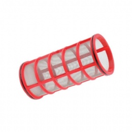 Replacement Hardi suction filter insert 615444 with mesh size 80, red. Diameter 38 mm, length about 125 mm, material plastic